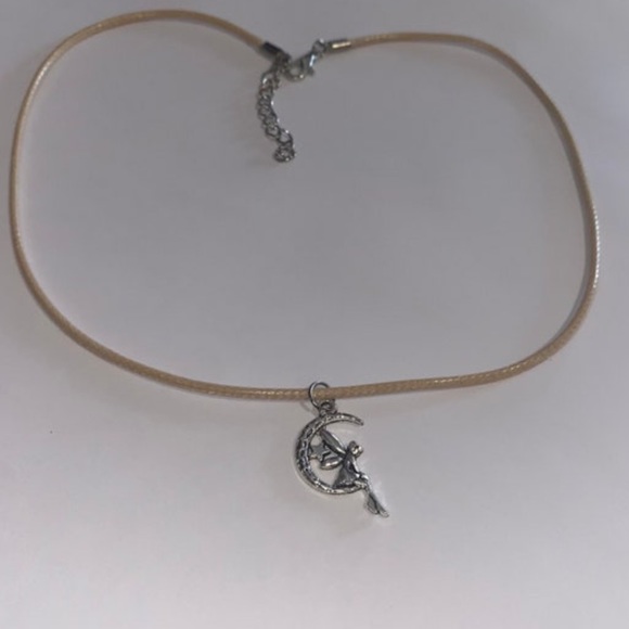 ⭐️4/$25⭐️ Fairy on Moon Charm Necklace on 20” Waxed Cord, Choice of Color - Picture 7 of 10
